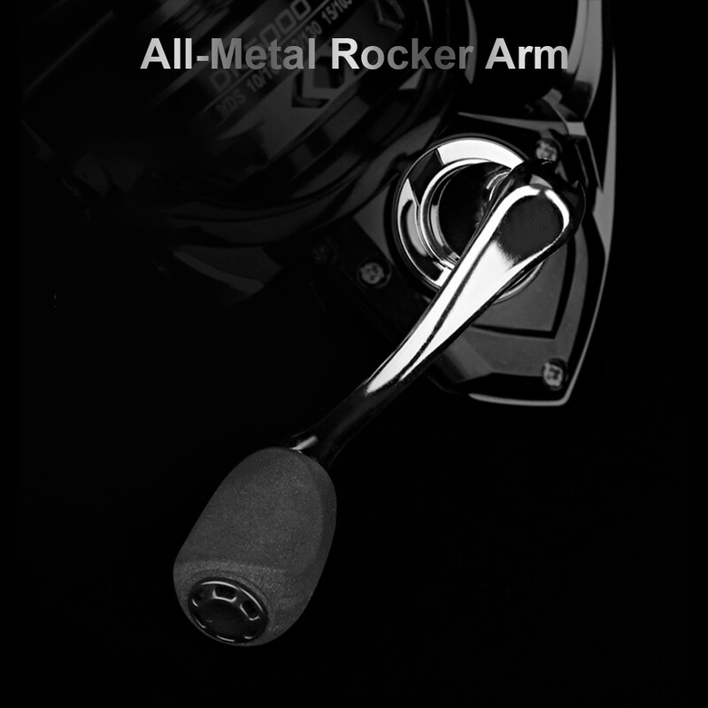 Mulinetă de pescuit rotativă din seria DEUKIO, raport de transmisie 5.2:1, putere maximă de tragere 26 lb, scaun de roată din metal CNC pentru pescuitul în apă dulce în apă sărată