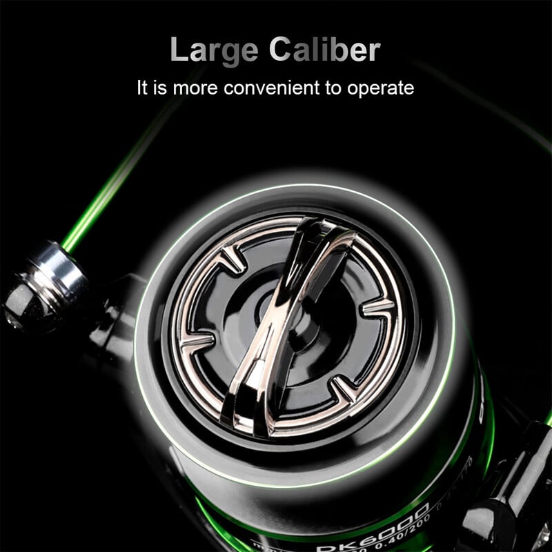 Mulinetă de pescuit rotativă din seria DEUKIO, raport de transmisie 5.2:1, putere maximă de tragere 26 lb, scaun de roată din metal CNC pentru pescuitul în apă dulce în apă sărată