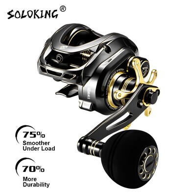 SOLOKING GKA300 Baitcasting Reel 9,5KG Drag 10 Bearing 6,4 Gear Ratio Drag Clicker Single Power Handle Fishing Reel Baitcaster