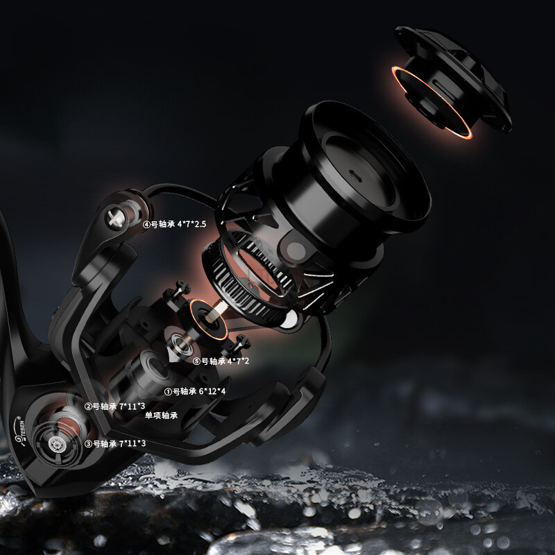 Spinningu püügirull kiire ülekandearv Kerge süsinikkiust kere tõmbejõud 5+1 laager 4 kg lohistamissüsinik bass merevee püügispiraal