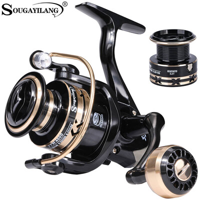 Sougayilang Fishing Reel Metal Spool 1000-4000 Max Drag 10kg EVA/Ball Grip Spinning Reel Saltwater Fresh for Carp Reel Fishing