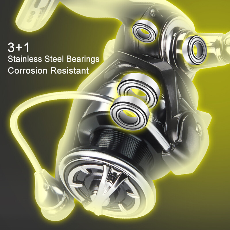 Mulinetă de pescuit de mare argintiu DEUKIO, integral metalică, raport de transmisie 5.2:1, putere maximă de tragere 15 kg, mulinetă de filare cu alarmă de pește pentru pescuitul în apă sărată