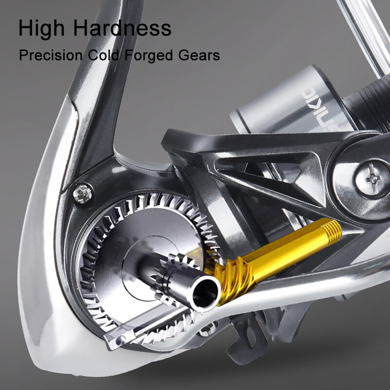 Mulinetă de pescuit de mare argintiu DEUKIO, integral metalică, raport de transmisie 5.2:1, putere maximă de tragere 15 kg, mulinetă de filare cu alarmă de pește pentru pescuitul în apă sărată