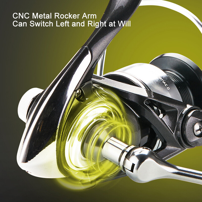 Mulinetă de pescuit de mare argintiu DEUKIO, integral metalică, raport de transmisie 5.2:1, putere maximă de tragere 15 kg, mulinetă de filare cu alarmă de pește pentru pescuitul în apă sărată