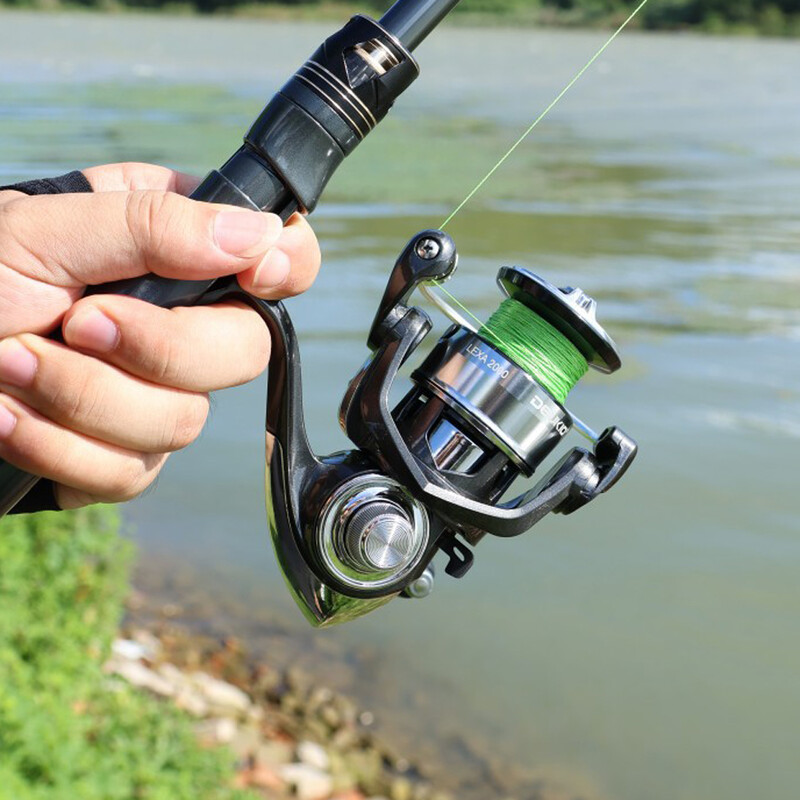 Mulinetă de pescuit de mare argintiu DEUKIO, integral metalică, raport de transmisie 5.2:1, putere maximă de tragere 15 kg, mulinetă de filare cu alarmă de pește pentru pescuitul în apă sărată