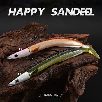 BLUX Happy Sandeel 13cm 27g Soft Live Eel Fishing Lure Paddle Tail Jig Head Hook Βινύλια Δόνηση Τεχνητό Δόλωμα Εξοπλισμός αλμυρού νερού