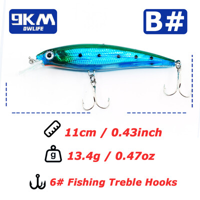 Mamci za pecanje Tvrdi mamci za gavčicu 11 cm/13,4 g Tvrdi mamci za topwater Jerkbait Swimbait Mamci za ribolov brancina Slatkovodni mamci