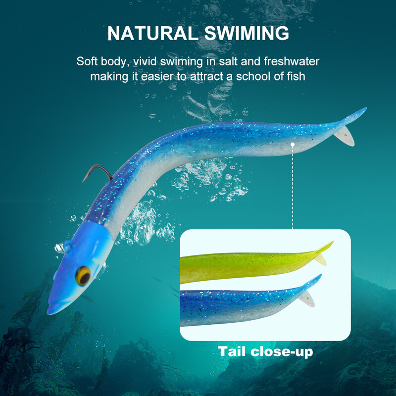 KESFISHING Meriangerjas 15cm Plastikust pehme lant jigipea hargi sabaga