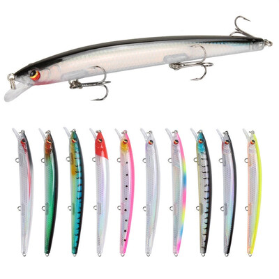 10 buc./lot Ultra Long Casting Floating Minnow Naluci de pescuit Momeală tare 130mm 15g Flounder Biban de mare Apă sărată Aparatură de pescuit de mare