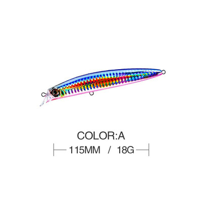 11,5 cm 15 g kalapüügilant Minnow Wobbler Diving 0,3 M ujuv jerkbait Swimbait kunstlik kõva sööt Ocean Beach Fishing Bass sööt