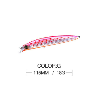 11,5 cm 15 g kalapüügilant Minnow Wobbler Diving 0,3 M ujuv jerkbait Swimbait kunstlik kõva sööt Ocean Beach Fishing Bass sööt