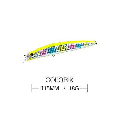11,5 cm 15 g kalapüügilant Minnow Wobbler Diving 0,3 M ujuv jerkbait Swimbait kunstlik kõva sööt Ocean Beach Fishing Bass sööt