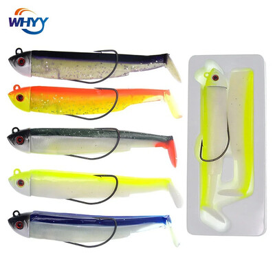 Naluca de pescuit Minnow 95mm Naluca de pescuit Easy Shiner Naluca moale 15/30g Swimbait Jig Head Bass Stiuca Naluca de pescuit de mare Leurre Souple