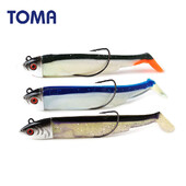 15g 30g JIG Head Pehme sööt Texas Black Minnow koos 2/0 ussikonksudega Swimbait Paddle Tail Fishing sööt Bass Lands Vooblerid