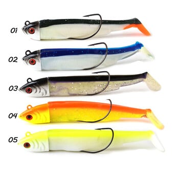 15g 30g JIG Head Soft Bait Texas Black Minnow with 2/0 Worm Hooks Swimbait Paddle Tail Fishing Baits Bass Lures Wobblers