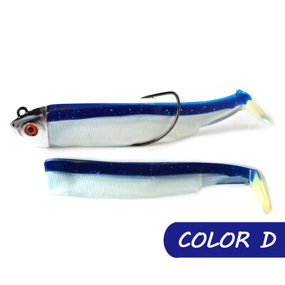 15g 30g JIG Head Pehme sööt Texas Black Minnow koos 2/0 ussikonksudega Swimbait Paddle Tail Fishing sööt Bass Lands Vooblerid