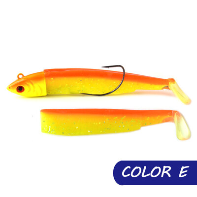 15g 30g JIG Head Pehme sööt Texas Black Minnow koos 2/0 ussikonksudega Swimbait Paddle Tail Fishing sööt Bass Lands Vooblerid