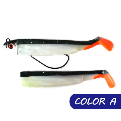 15g 30g JIG Head Pehme sööt Texas Black Minnow koos 2/0 ussikonksudega Swimbait Paddle Tail Fishing sööt Bass Lands Vooblerid