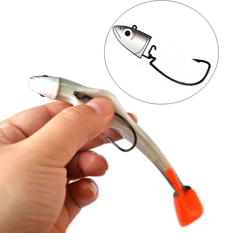 15g 30g JIG Head Pehme sööt Texas Black Minnow koos 2/0 ussikonksudega Swimbait Paddle Tail Fishing sööt Bass Lands Vooblerid