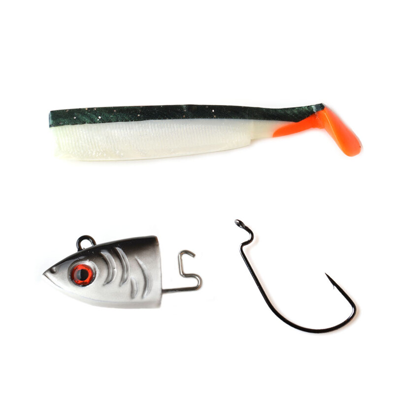 15g 30g JIG Head Pehme sööt Texas Black Minnow koos 2/0 ussikonksudega Swimbait Paddle Tail Fishing sööt Bass Lands Vooblerid
