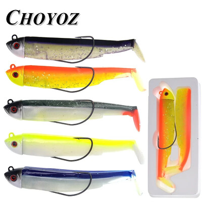 CHOYOZ Black Minnow Silicone Bait Soft Lure Lead Jig Bait Bass Pike Fishing Leurre Souple Fishing Tackle 15g 30g Fake Fish Baits