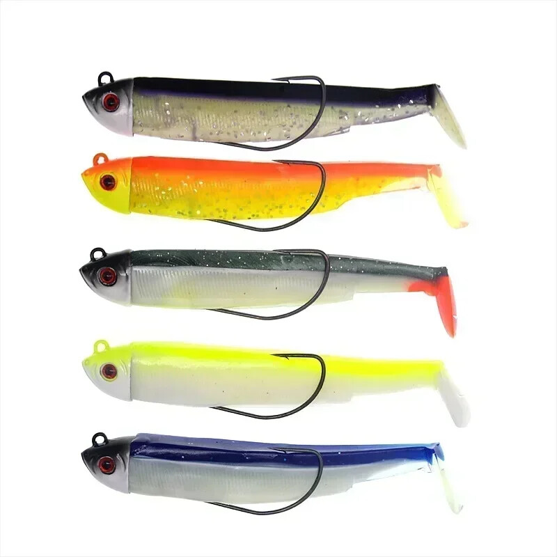 CHOYOZ Black Minnow Silicone Bait Soft Lure Lead Jig Bait Bass Pike Fishing Leurre Souple Fishing Tackle 15g 30g Fake Fish Baits