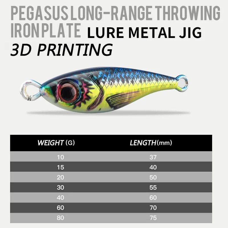 UUS 3D Metallist Jig 15g 20g 30g 40g 60g 80g Mere biomimeetiline kala rauast plaat sööt Voobleriga kalapüügi peibutis kunstlik ookeani paadiga kalapüük