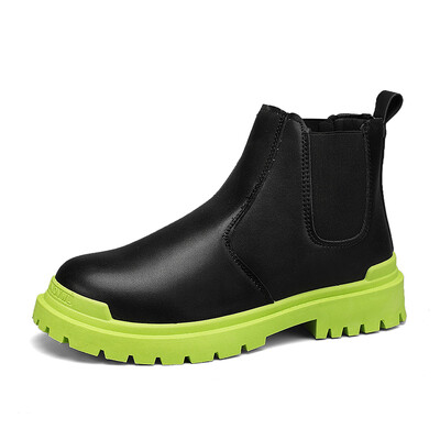 Μοντέρνα ανδρικά μποτάκια με ψηλή κορυφή Πλατφόρμα Ανδρική μόδα Casual slip-on μπότες Chelsea για άνδρες Πρωτότυπα άνετα δερμάτινα ανδρικά μποτάκια