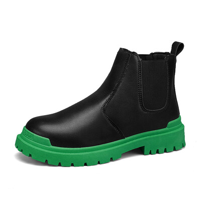 Μοντέρνα ανδρικά μποτάκια με ψηλή κορυφή Πλατφόρμα Ανδρική μόδα Casual slip-on μπότες Chelsea για άνδρες Πρωτότυπα άνετα δερμάτινα ανδρικά μποτάκια