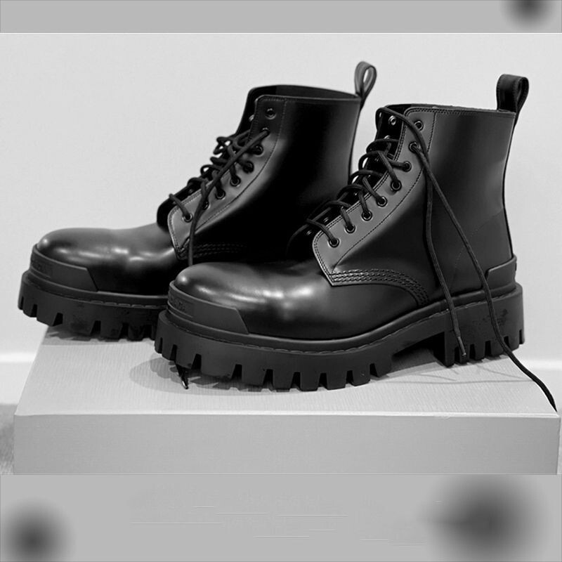 2023 Νέο Big Head Derby Γνήσιο δέρμα Ανδρικό μεσαίο ψηλό τοπ Μπότες Chelsea Fashion Grade με χοντρό κάτω μέρος