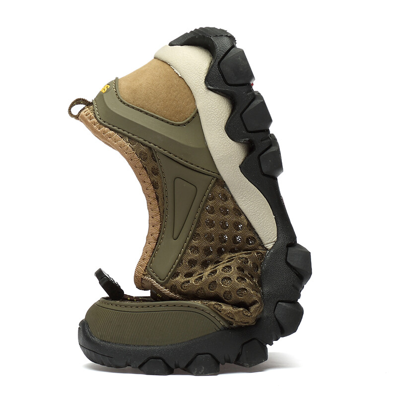 Suvised hingavad võrkkangast matkajalatsid Meeste soodusmüük Libisemiskindlad meeste matkajalatsid Õuespordiks Khaki Kiiresti kuivavad meeste matkatossud