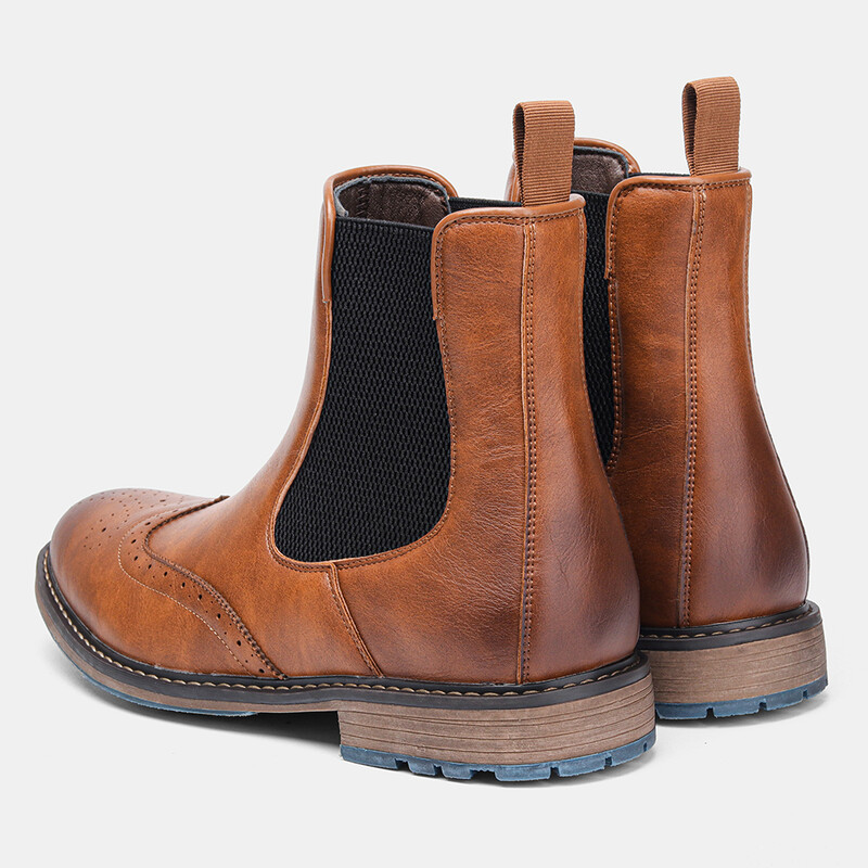 Mărimea 7-13 Cizme Brogue Chelsea Bărbați Cizme din piele în stil american clasic #Al667