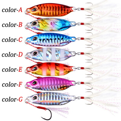 7tk/partii 10g 15g 20g 30g 40g aeglaselt valatud jigging metallist lusikas Kvaliteetne VIB kunstsööt Merepüügi landid Jigid kalapeibutis