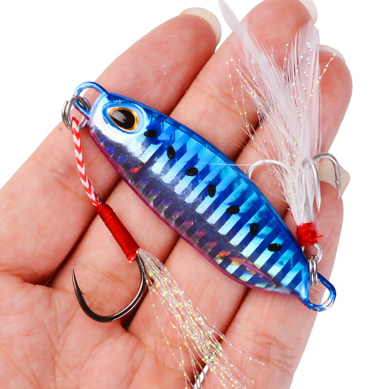 7tk/partii 10g 15g 20g 30g 40g aeglaselt valatud jigging metallist lusikas Kvaliteetne VIB kunstsööt Merepüügi landid Jigid kalapeibutis