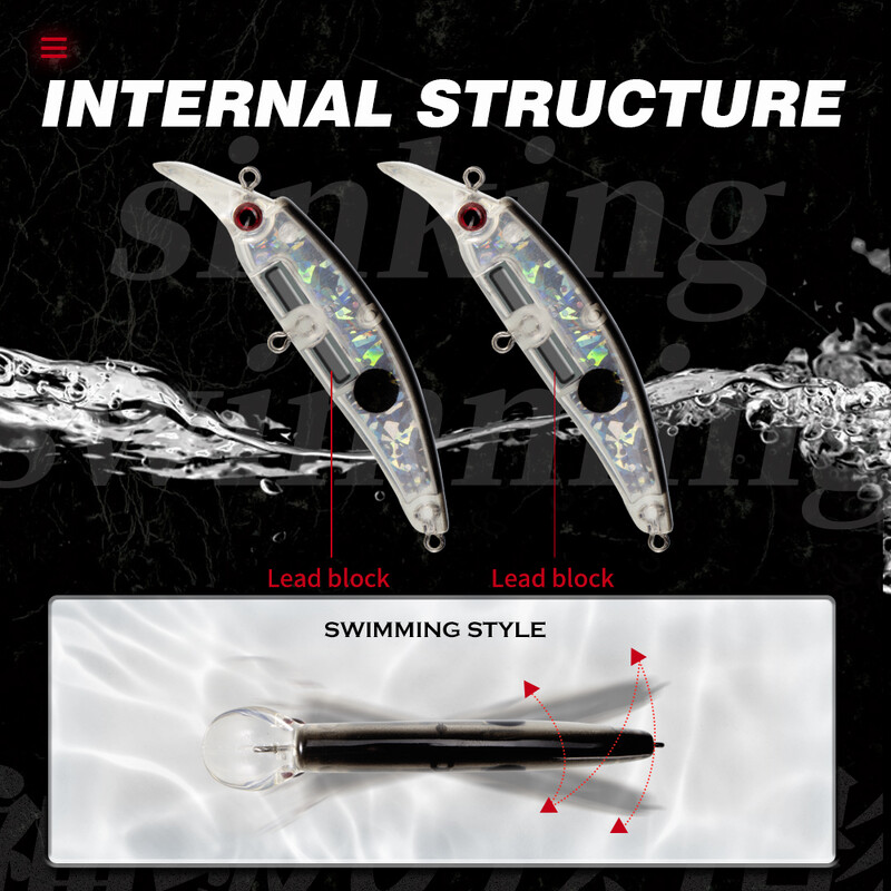 Hunthouse Kamasar50 Nalucă de pescuit Minnow Mini Scufundare mică 50mm 5,7g Momeală tare Wobbler Păstrăv de apă sărată Bass Stiucă Aparatură de pește