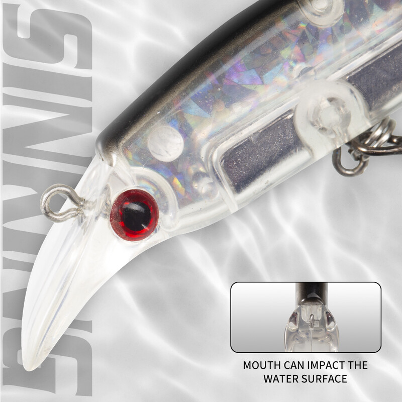 Hunthouse Kamasar50 Nalucă de pescuit Minnow Mini Scufundare mică 50mm 5,7g Momeală tare Wobbler Păstrăv de apă sărată Bass Stiucă Aparatură de pește