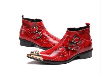 Fotografii reale cizme rochii militare italiene lucrate manual, piele de vacă neagră, oțel, vârf ascuțit, tocuri înalte, cizme de cowboy pantofi bărbat