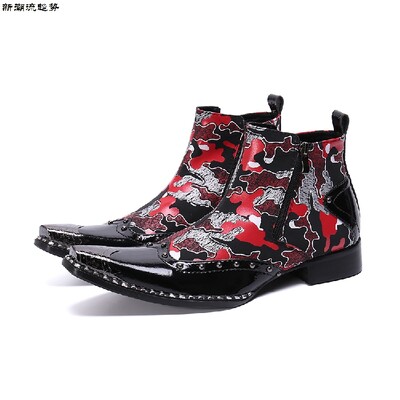 Fotografii reale cizme rochii militare italiene lucrate manual, piele de vacă neagră, oțel, vârf ascuțit, tocuri înalte, cizme de cowboy pantofi bărbat