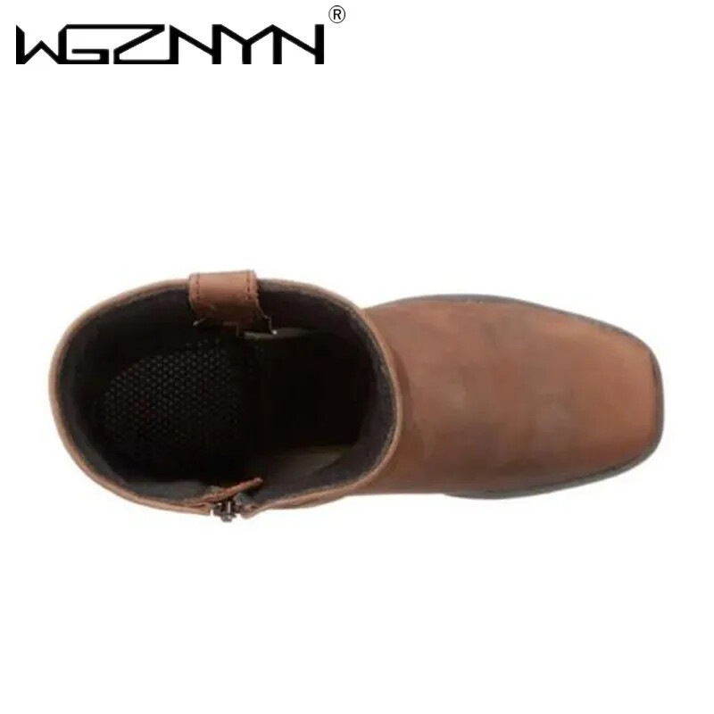 2024 Ανδρικές ρετρό καουμπόικες ανδρικές μπότες μεσαίου μοσχαριού Western Mixed Gender PU Δερμάτινες ανδρικές μπότες slip on παπούτσια Winter Knight Boots