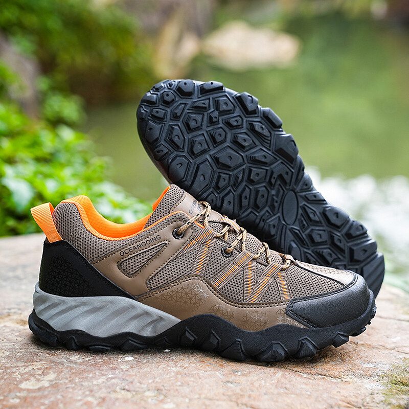 Muške planinarske cipele, mrežaste, udobne, prozračne, ležerne cipele za hodanje na otvorenom, velike gumene potplate, protuklizne cipele za planinarenje za muškarce