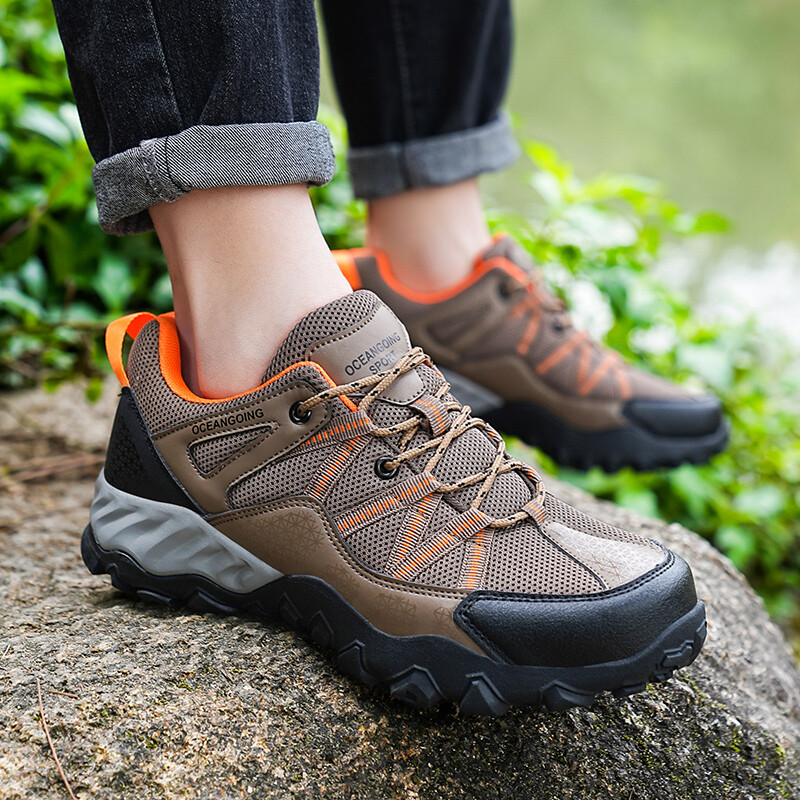 Muške planinarske cipele, mrežaste, udobne, prozračne, ležerne cipele za hodanje na otvorenom, velike gumene potplate, protuklizne cipele za planinarenje za muškarce