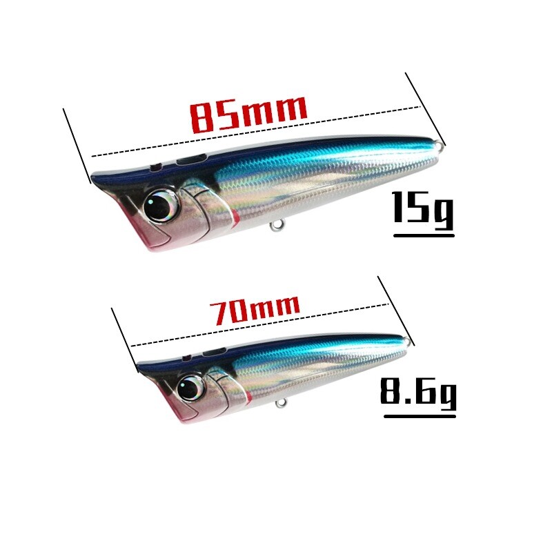 Naluci de pescuit Popper 8,6 g/70 mm 15 g/85 mm Momeli cu bule de apă de suprafață Naluci de pescuit cu jet Popper pentru momeli de pescuit Wobbler Bass