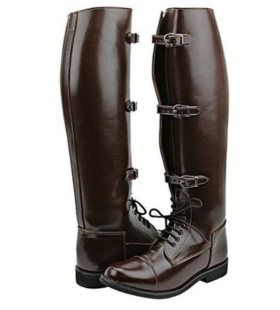 Moda bărbați maro negru cafea culoare uni vârf rotund curea Catarame cu dantelă cizme plate până la genunchi pantof de motocicletă pentru bărbați