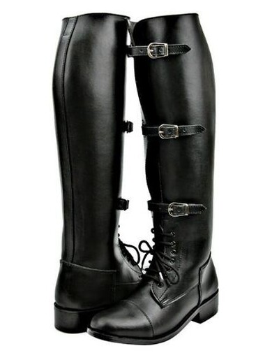 Moda bărbați maro negru cafea culoare uni vârf rotund curea Catarame cu dantelă cizme plate până la genunchi pantof de motocicletă pentru bărbați