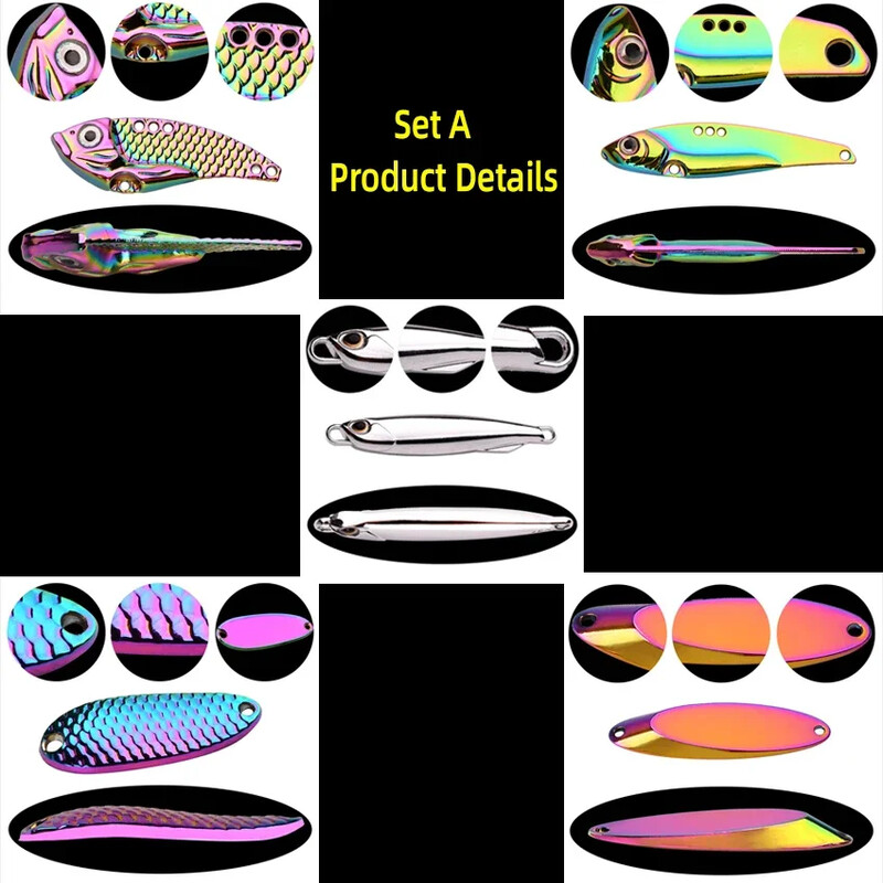 5 buc/lot Naluci Wobbler 3g/10g/15g Set Naluci de pescuit Metal Vib Naluci de pescuit din metal dur VIB Naluci artificiale pentru pescuit