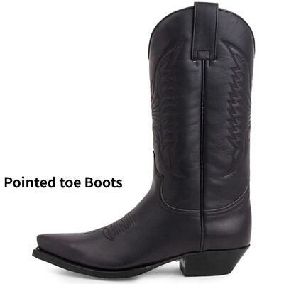 Luxury Cowboy Boots for Men Vintage Knight Shoes Δερμάτινα κεντήματα με μεσαίο τακούνι Μπότες μοτοσυκλέτας 2023New Casual West Boot Botas