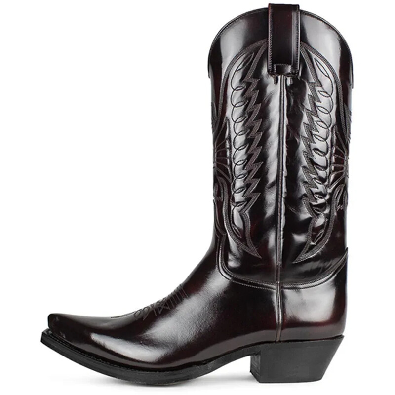 Luxury Cowboy Boots for Men Vintage Knight Shoes Δερμάτινα κεντήματα με μεσαίο τακούνι Μπότες μοτοσυκλέτας 2023New Casual West Boot Botas