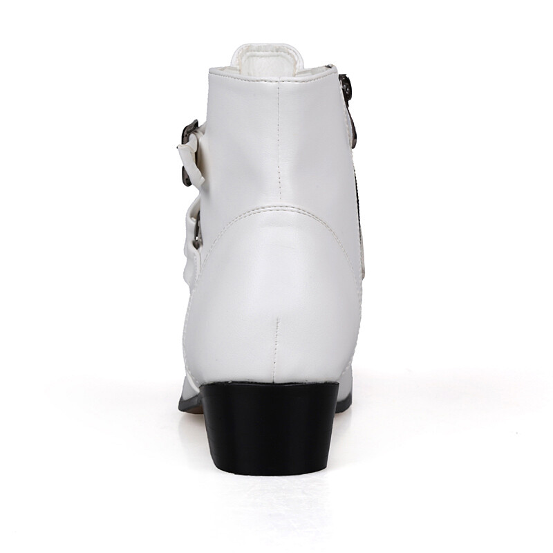 2024. Novi dizajn Visoke gležnjače u punk stilu Muške bijele kožne čizme za muškarce Ljetne cipele s patentnim zatvaračem Velika veličina 47 Chaussure Homme