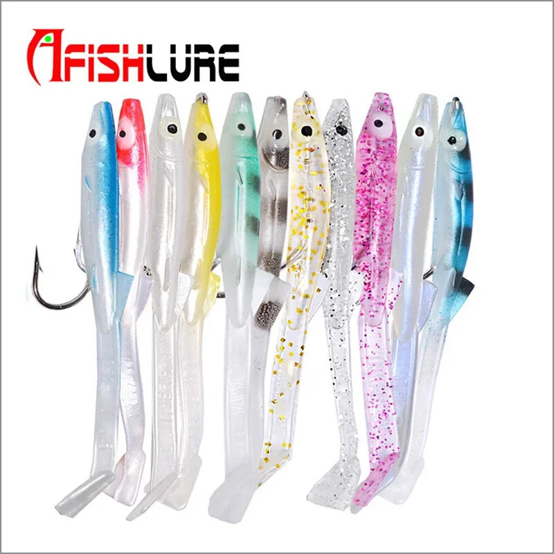 Afishlure Raglou Eel Predator Sea Fishing Lure 6τμχ/τσάντα Fishing Artificial Soft Shad Bait Pesca 80mm/2,3g