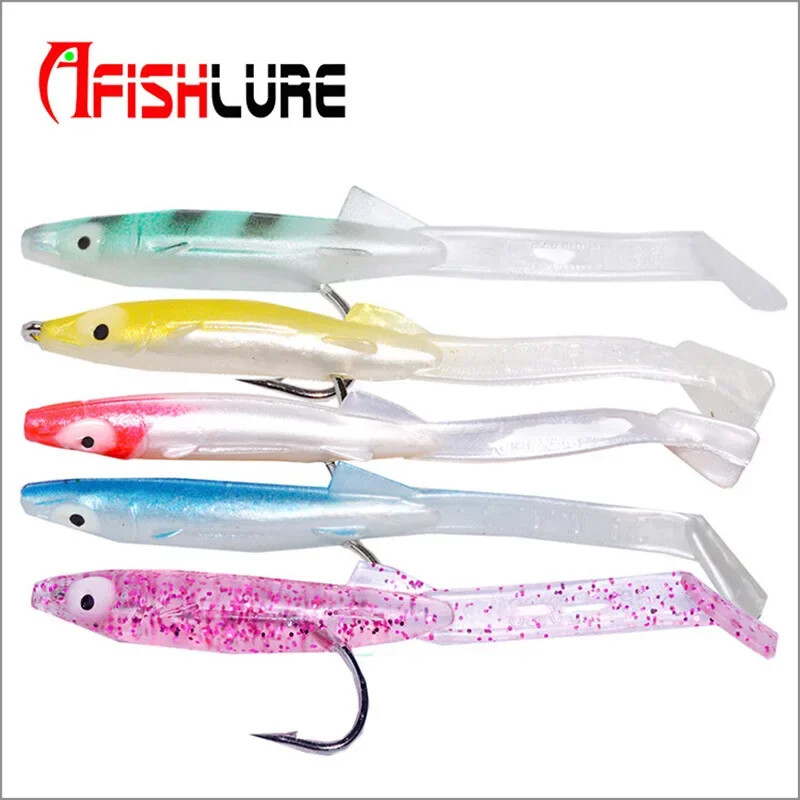 Afishlure Raglou Eel Predator Sea Fishing Lure 6τμχ/τσάντα Fishing Artificial Soft Shad Bait Pesca 80mm/2,3g